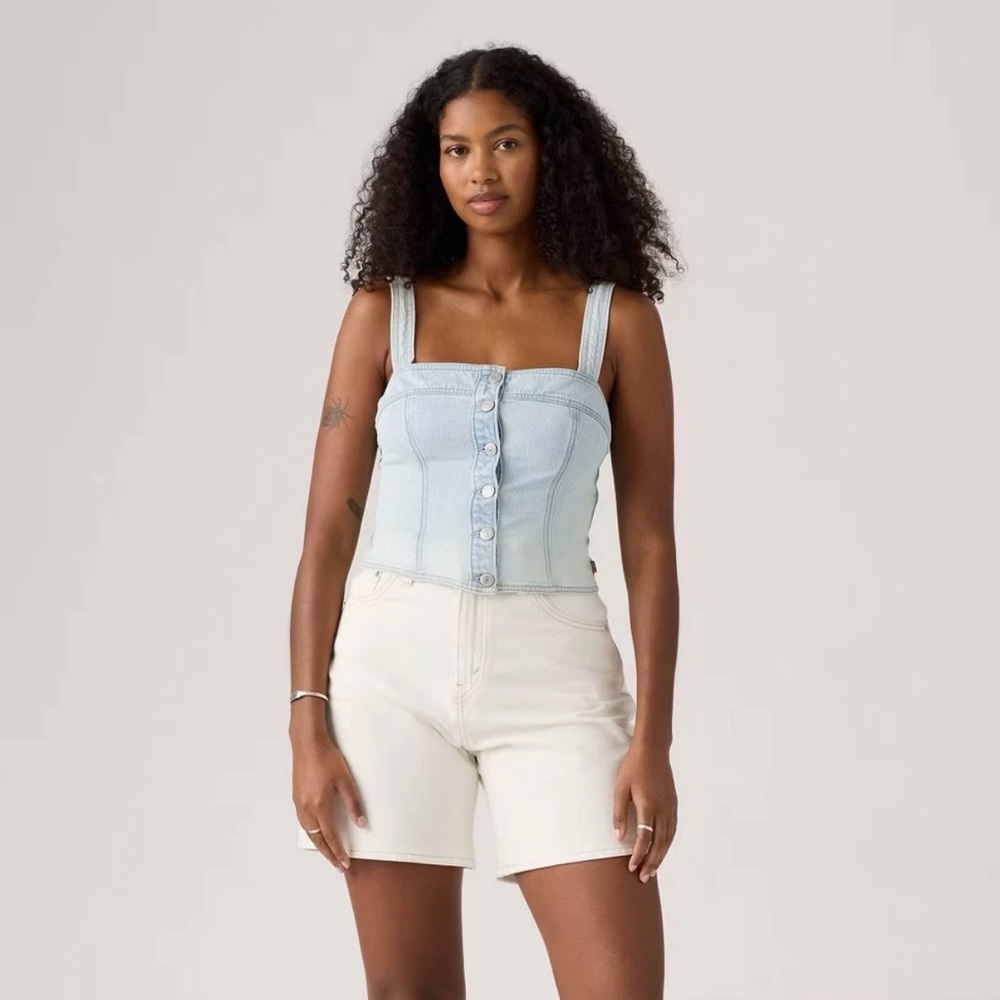 Levi's Light Blue Denim Drea Tank Top